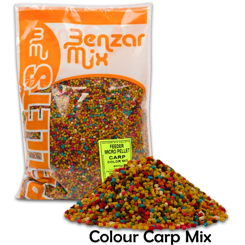 Benzar Feeder Micro Pellet 800g - Colour Carp mix - Oz Fin Chasers